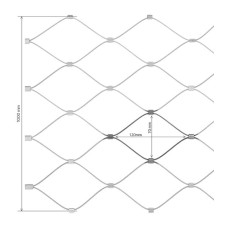 Канатна сітка нж, 70х120 мм, ширина 1000 мм